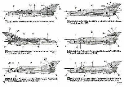 Hi Decal HD72037 1:72 Mikoyan MiG-21bis Fishbed L/N/