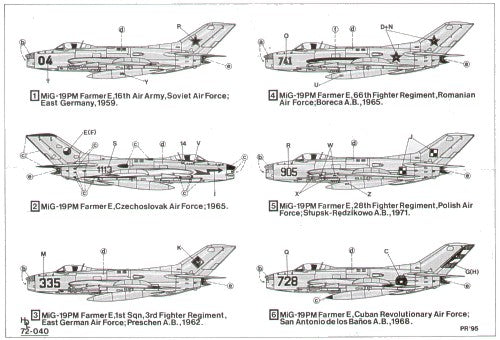 Hi Decal HD72040 1:72 Mikoyan MiG-19PM Farmer C