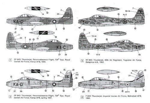 Hi Decal HD72047 1:72 Republic RF-84G Thunderjet