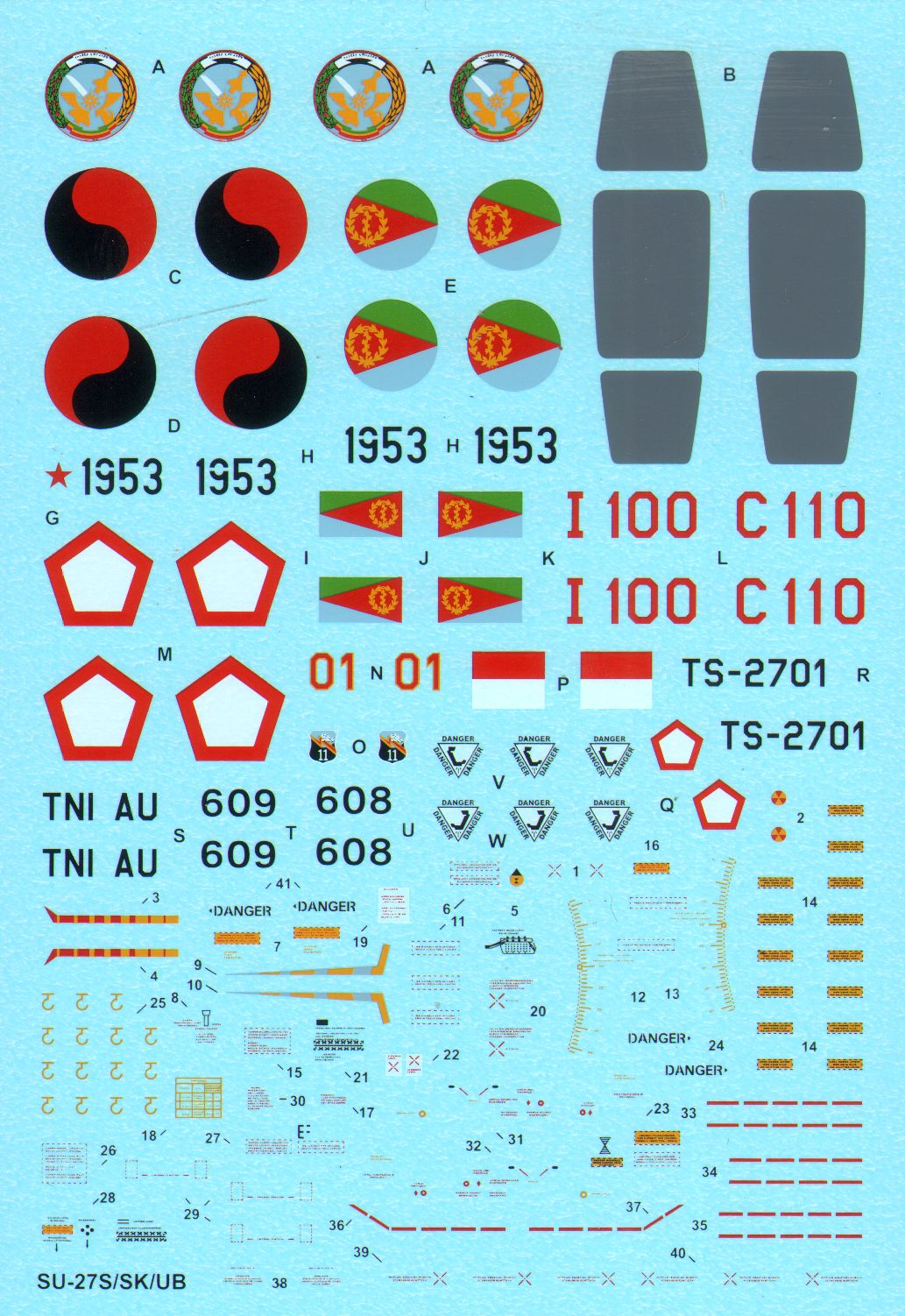 Hi Decal HD72050B Sukhoi Su-27S/SK/UB Flanker B/C 1:72