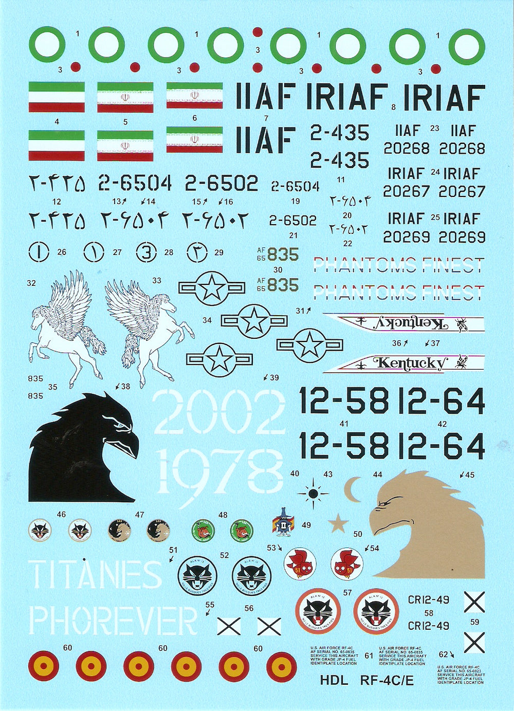 Hi Decal HD72053 1:72 McDonnell RF-4C Phantom/RF-4E Phantoms