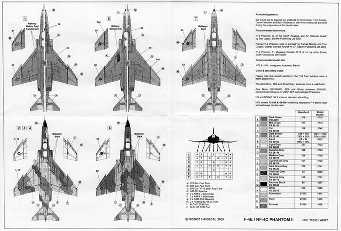 Hi Decal HD72057 McDonnell F-4E/RF-4C Phantom II 1:72