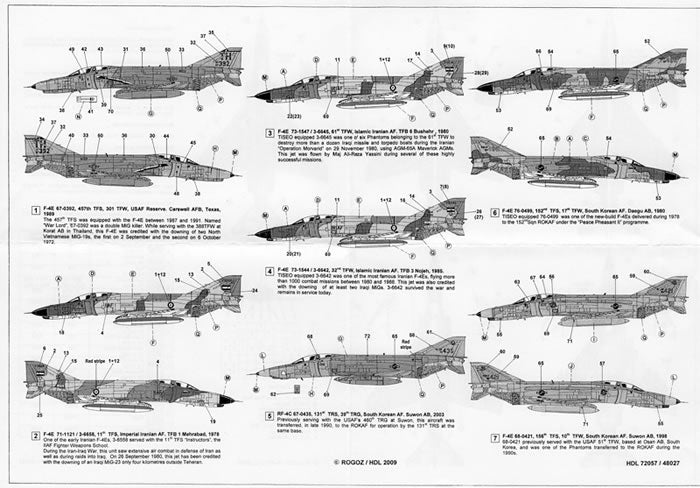 Hi Decal HD72057 McDonnell F-4E/RF-4C Phantom II 1:72