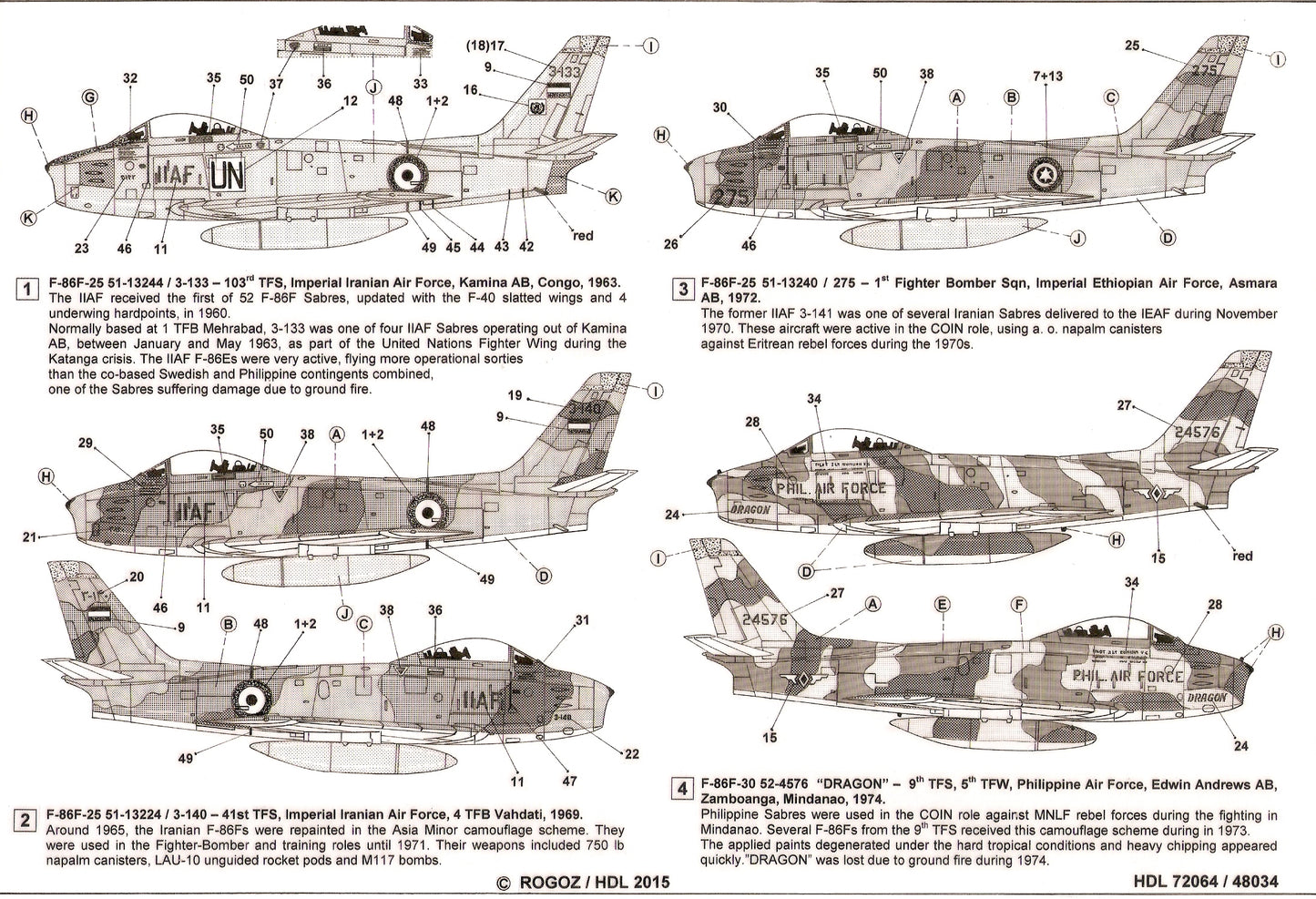 Hi Decal HD72064 1:72 North-American F-86F-25/F-30