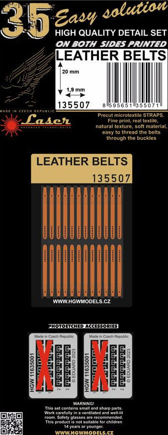 HGW HGW135507 1:35 LEATHER BELTS