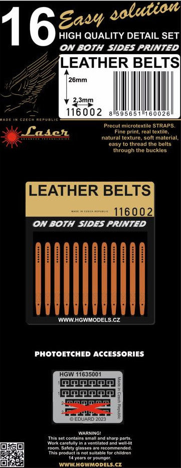 HGW HGW116002 1:16 LEATHER BELTS