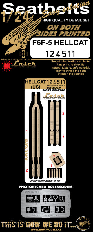 HGW HGW124511 1:24 Grumman F6F-5 Hellcat