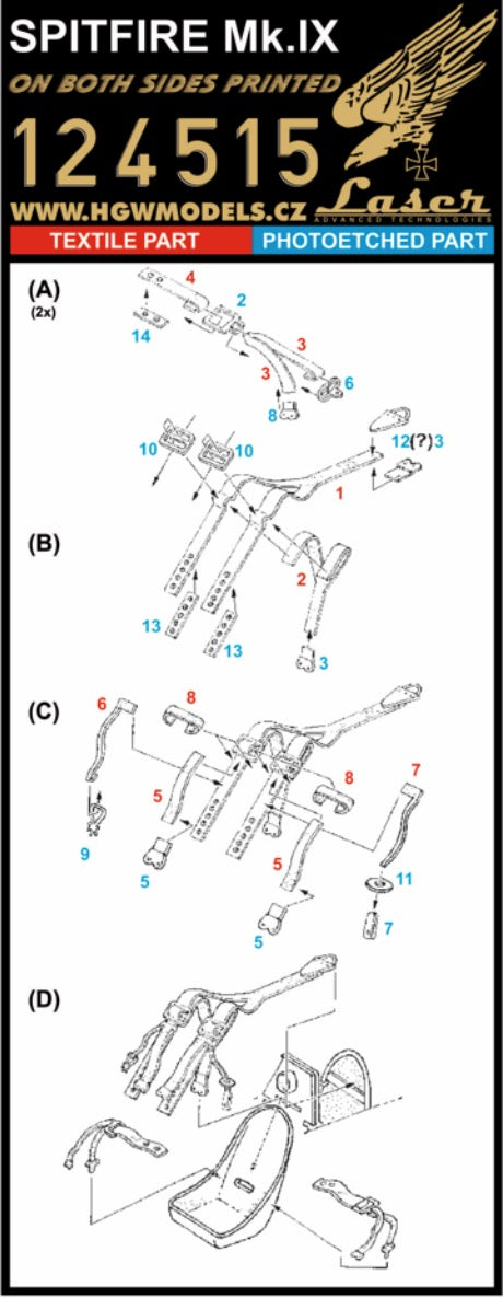 HGW HGW124515 1:24 Supermarine Spitfire Mk.IXc Sutton "QK" Harness