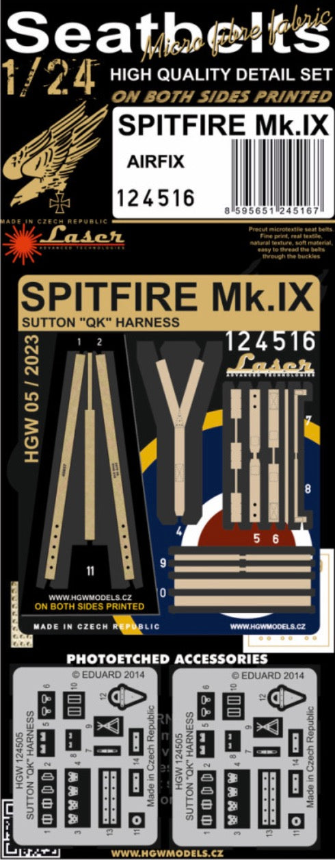 HGW HGW124516 1:24 Supermarine Spitfire Mk.IXc Sutton "QK" Harness
