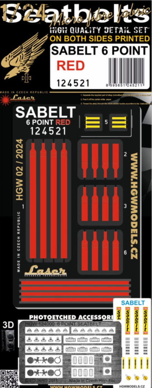 HGW HGW124521 1:24 SABELT 6 POINT RED