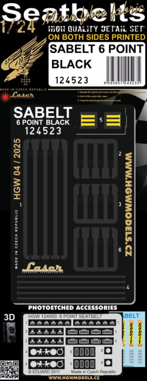 HGW HGW124523 1:24 SABELT 6 POINT BLACK