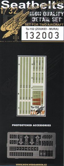 HGW HGW132003 1:32 Focke-Wulf Ta-152H-1 seatbelts