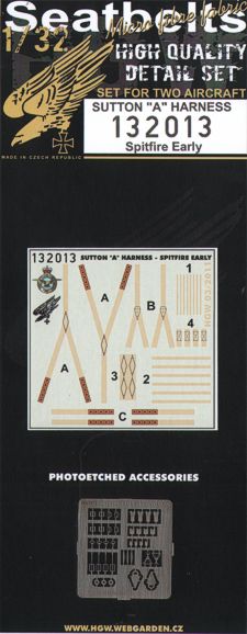 HGW HGW132013 1:32 Spitfire-Sutton "A" Harness early version seatbelts