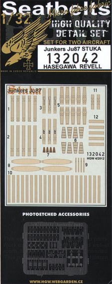 HGW HGW132042 1:32 Junkers Ju-87D/Ju-87G 'Stuka' seatbelts