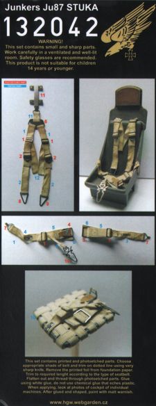 HGW HGW132042 1:32 Junkers Ju-87D/Ju-87G 'Stuka' seatbelts