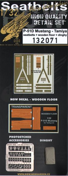 HGW HGW132071 1:32 North-American P-51D Mustang seatbelts and other details