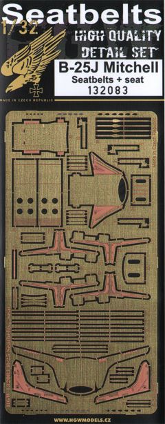 HGW HGW132083 1:32 North-American B-25J Mitchell seatbelts and seat