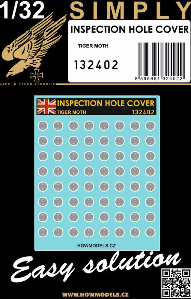HGW HGW132402 1:32 de Havilland DH.82a Tiger Moth INSPECTION HOLE COVERS