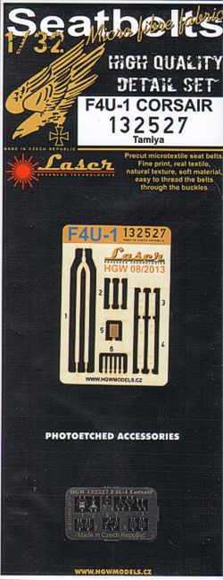 HGW HGW132527 1:32 Vought F4U-1 Corsair Bird Cage seatbelts