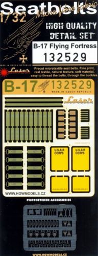 HGW HGW132529 1:32 B-17G Flying Fortress Laser Seat Belt with etched parts