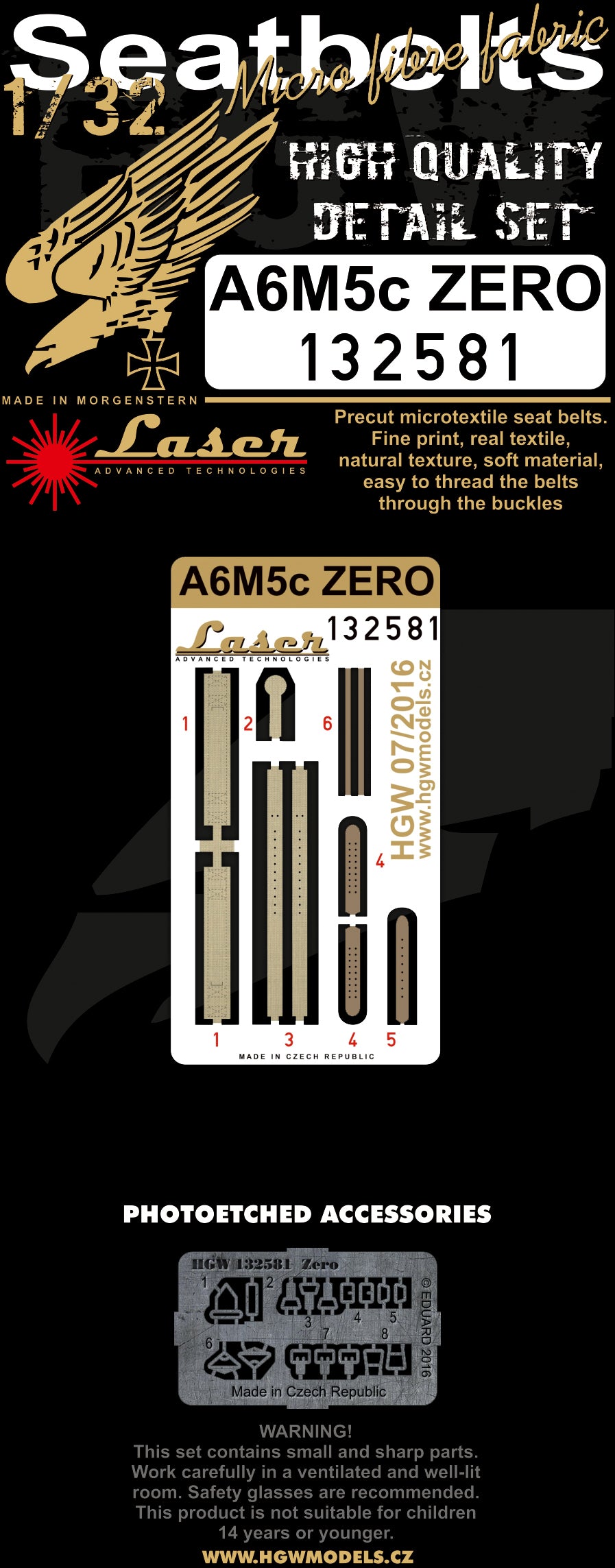 HGW HGW132581 1:32 Mitsubishi A6M5c Zero pre-cut