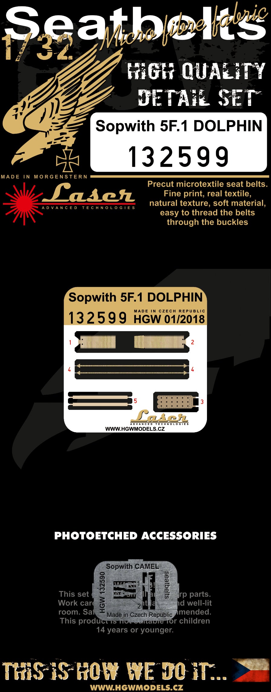HGW HGW132599 1:32 Sopwith 5F.1 Dolphin pre-cut