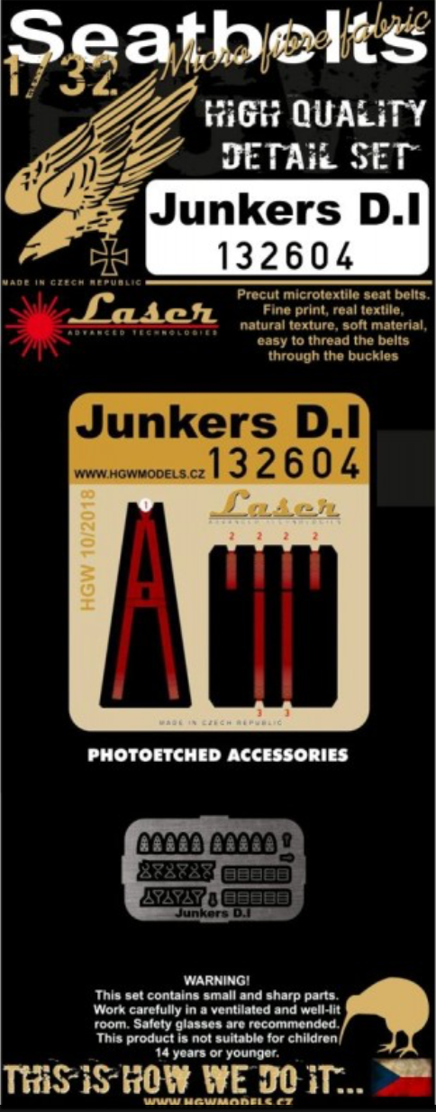 HGW HGW132604 1:32 Junkers D.I pre-cut