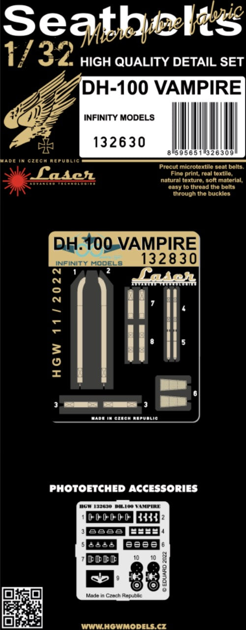 HGW HGW132630 1:32 de Havilland DH-100 VAMPIRE