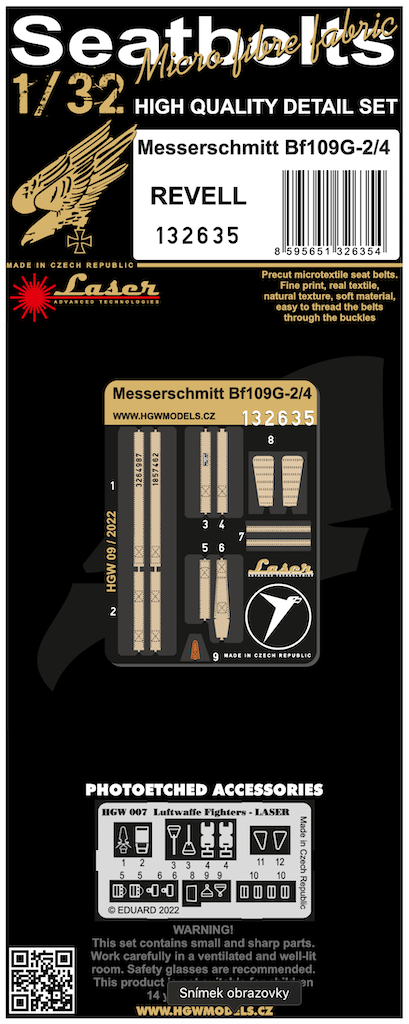 HGW HGW132635 1:32 Messerschmitt Bf-109G-2/4 pre-cut
