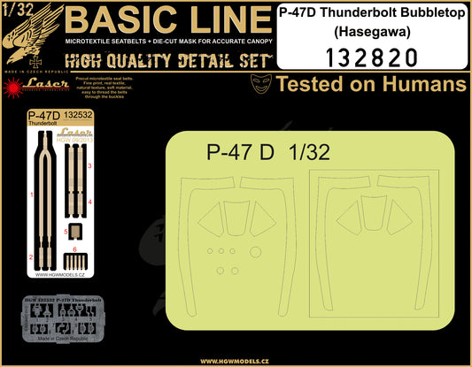 HGW 132820 P-47D Bubbletop Seatbelts & Masks 1:32