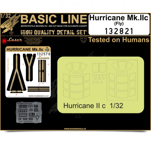 HGW HGW132821 1:32 Hawker Hurricane Mk.IIC BASIC LINE: seatbelts + masks