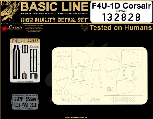 HGW HGW132828 1:32 Vought F4U-1D Corsair BASIC LINE seatbelts + masks + details