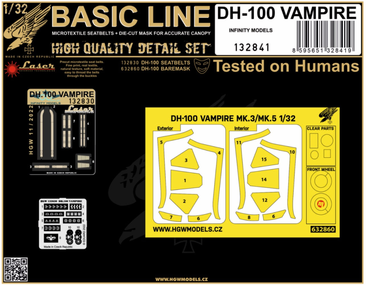 HGW HGW132841 1:32 de Havilland DH-100 Vampire