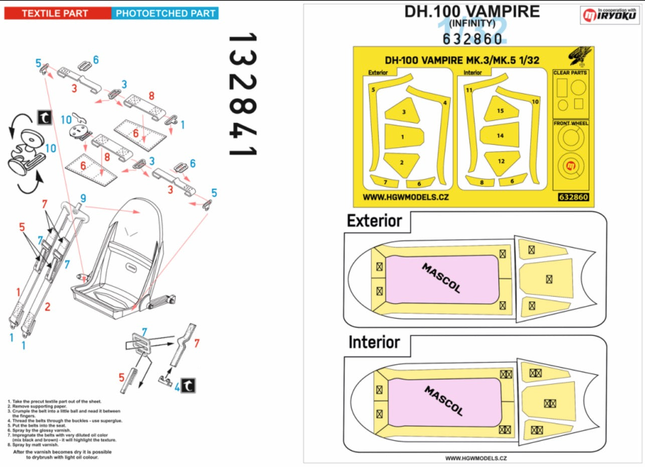 HGW HGW132841 1:32 de Havilland DH-100 Vampire