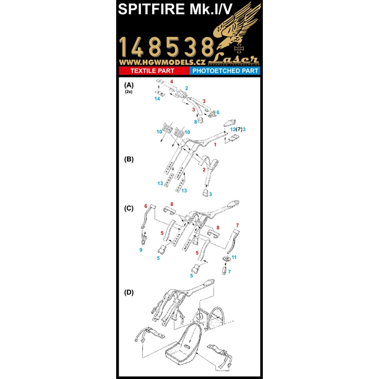 HGW HGW148538 1:48 Supermarine Spitfire Mk.I/Mk.VB pre-cut