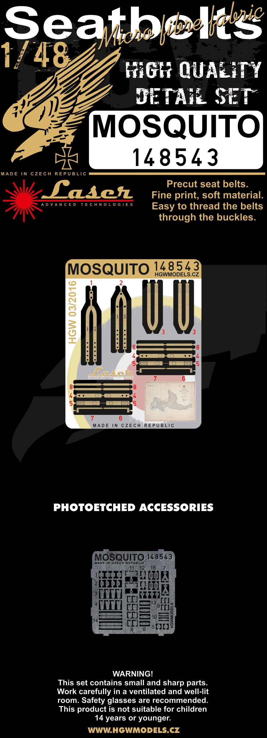 HGW HGW148543 1:48 de Havilland Mosquito FB Mk.VI   pre-cut