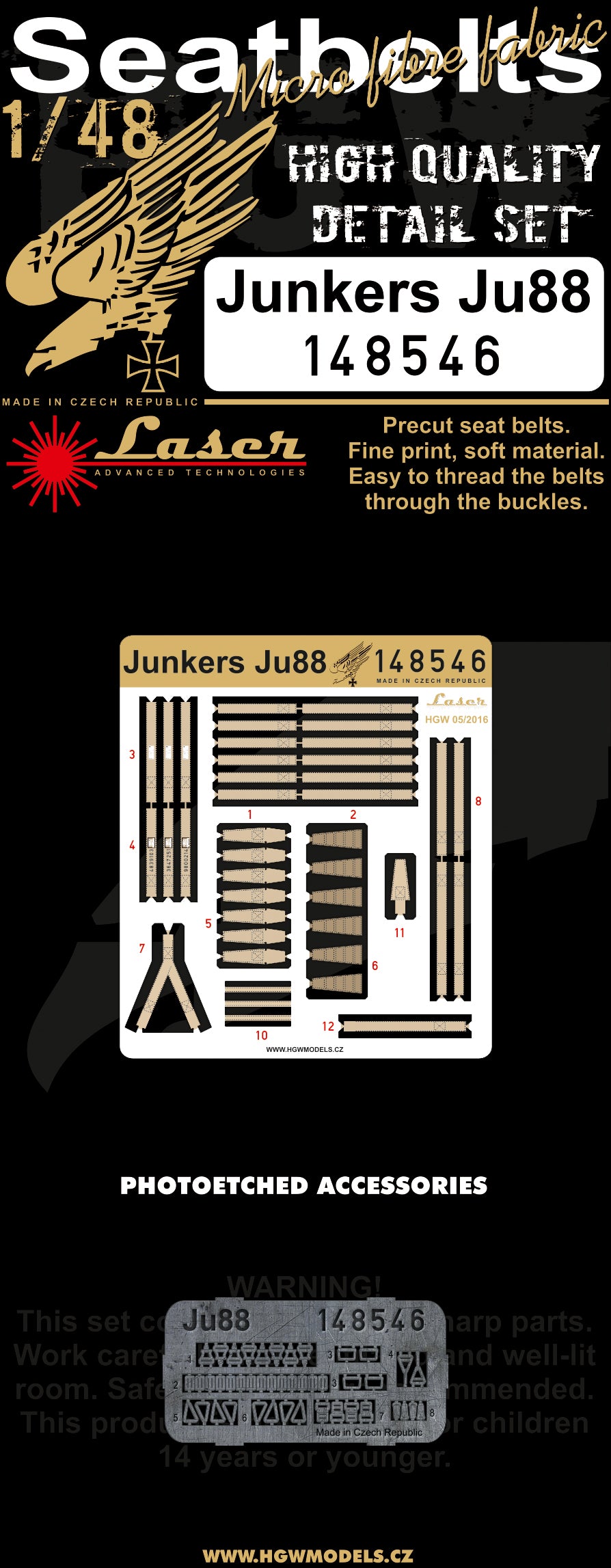 HGW HGW148546 1:48 Junkers Ju-88 pre-cut
