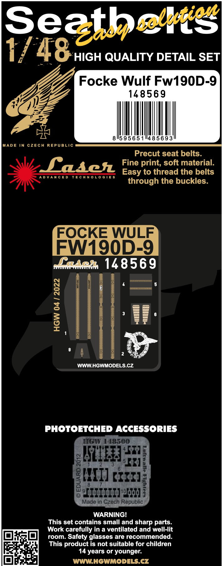 HGW HGW148569 1:48 Focke-Wulf Fw-190D-9 pre-cut