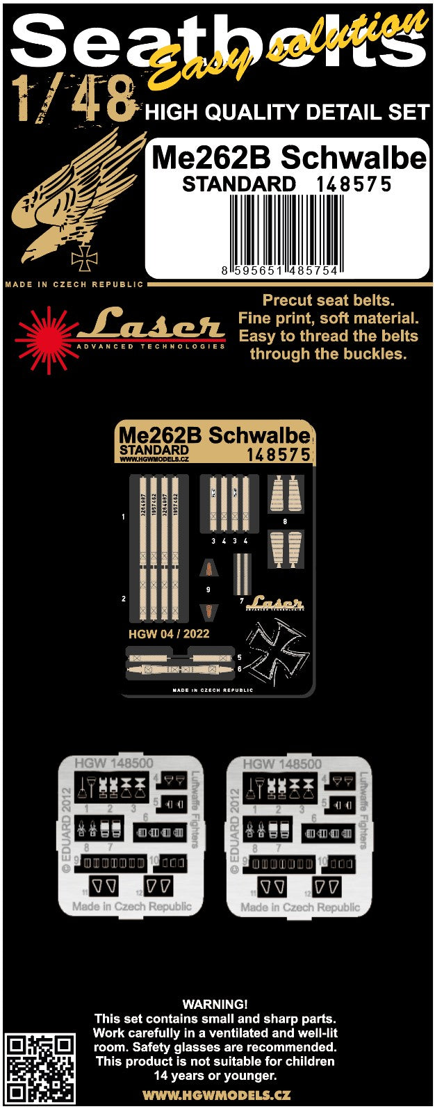 HGW HGW148575 1:48 Messerschmitt Me-262B Schwalbe
