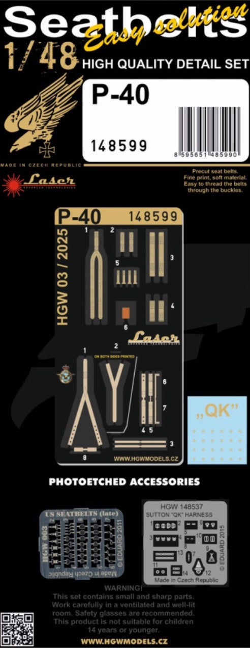 HGW HGW148599 1:48 Curtiss P-40E Warrhawk