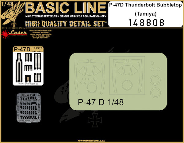 HGW 148808 P-47D Bubbletop Seatbelts & Canopy Masks 1:48