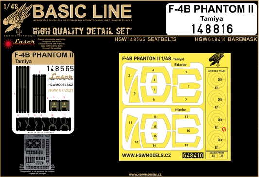 HGW 148816 McDonnell F-4B Phantom II Seatbelts & Masks 1:48