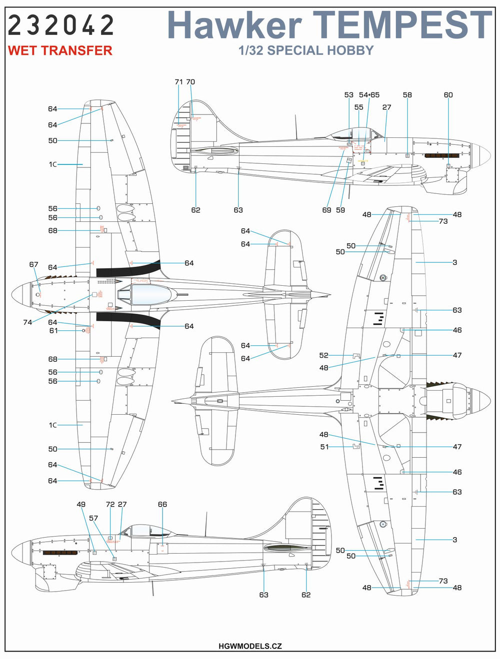 HGW HGW232042 1:32 Hawker Tempest Mk.II / Mk.V