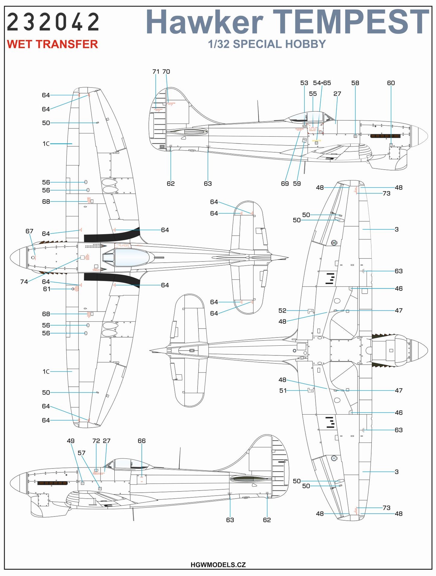 HGW HGW232042 1:32 Hawker Tempest Mk.II / Mk.V