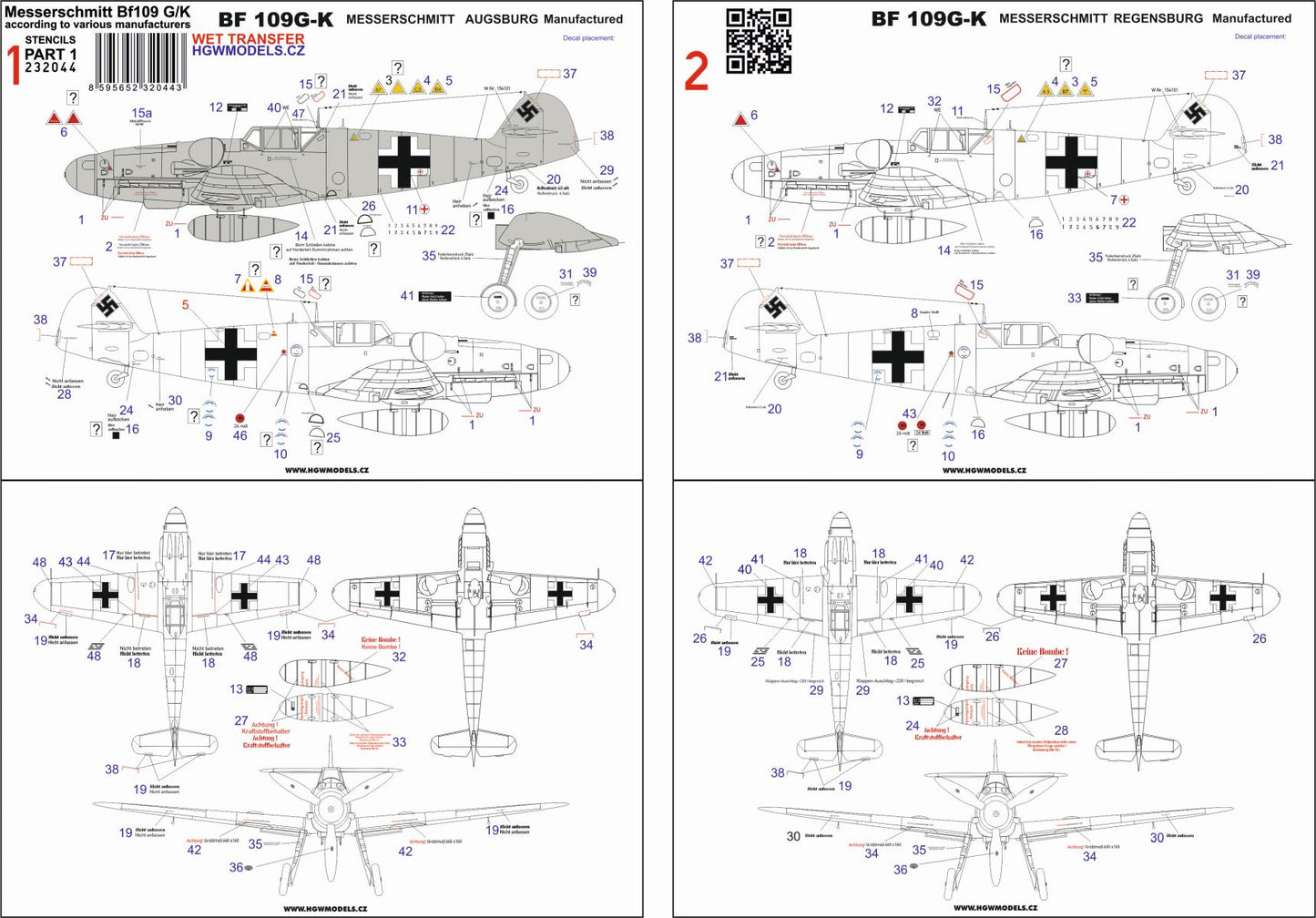 HGW HGW232044 1:32 Messerschmitt Bf-109G/K