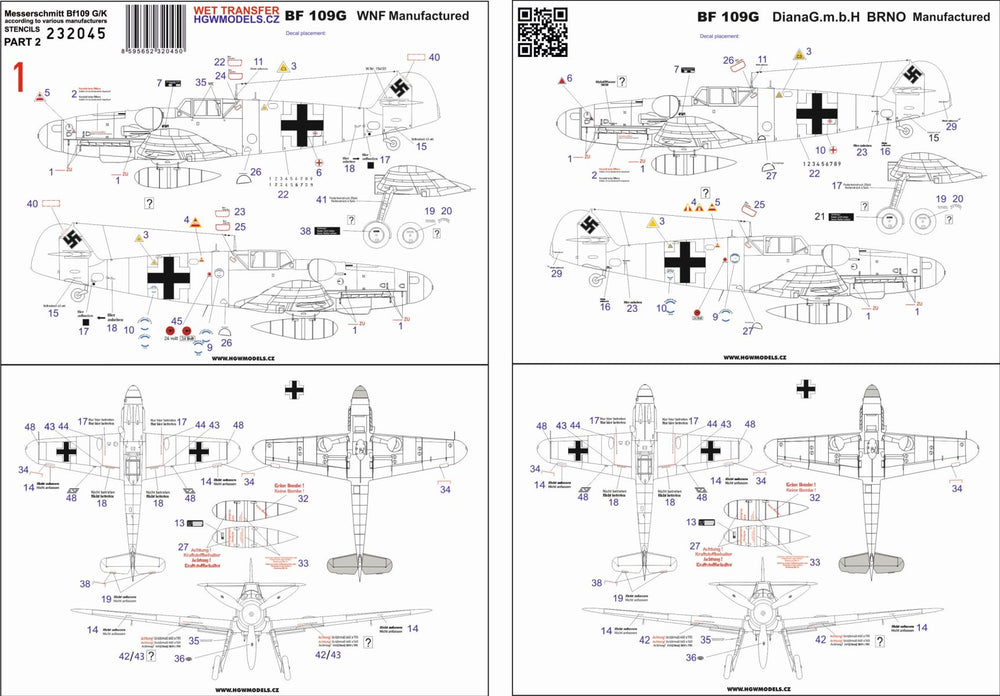 HGW HGW232045 1:32 Messerschmitt Bf-109G/K