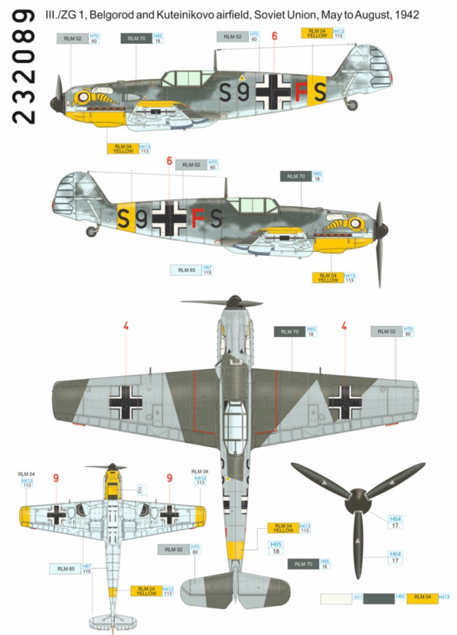 HGW HGW232089 1:32 Messerschmitt Bf-109E-7 S9+FS