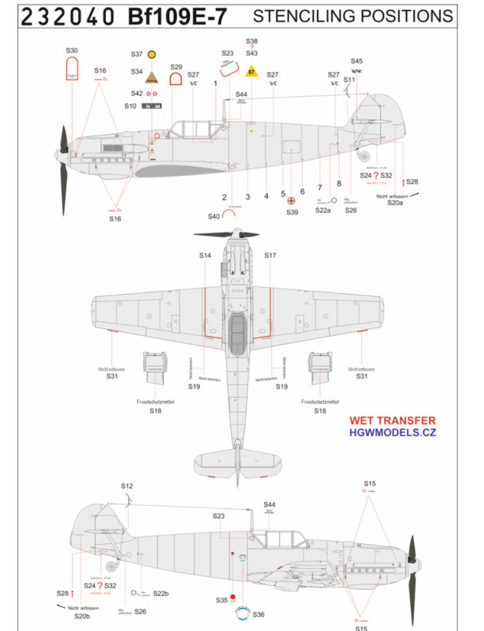 HGW HGW232090 1:32 Messerschmitt Bf-109E-7 TROP S9+CS
