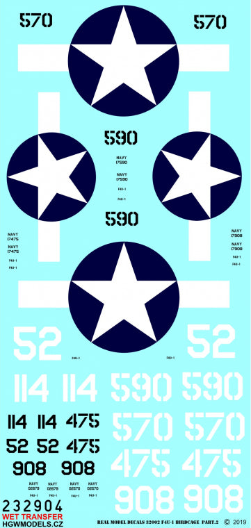 HGW HGW232904 1:32 Vought F4U-1A Corsair Aces Birdcage