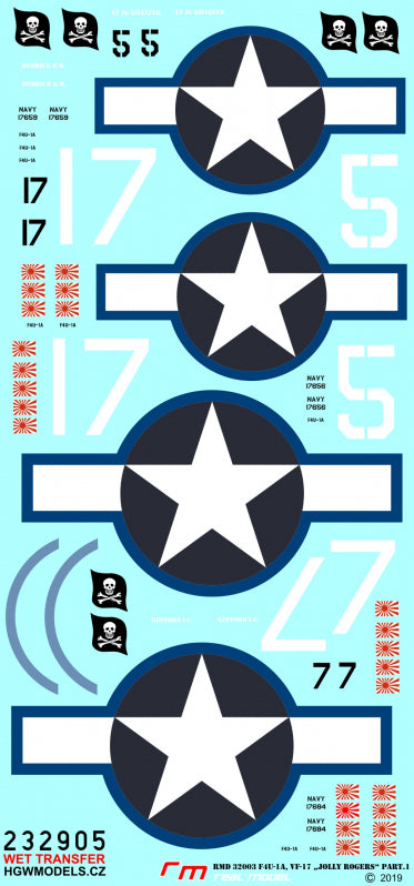 HGW HGW232905 1:32 Vought F4U-1A Corsair Jolly Rogers